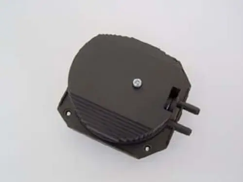 Luftdruckwächter von Remeha, kompakte schwarze Bauform mit zwei Anschlüssen, geeignet zur Überwachung von Luftdruck in verschiedenen Anwendungen.